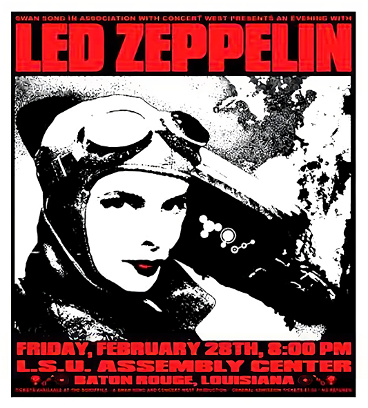 Affiche tournée Led Zeppelin 1975